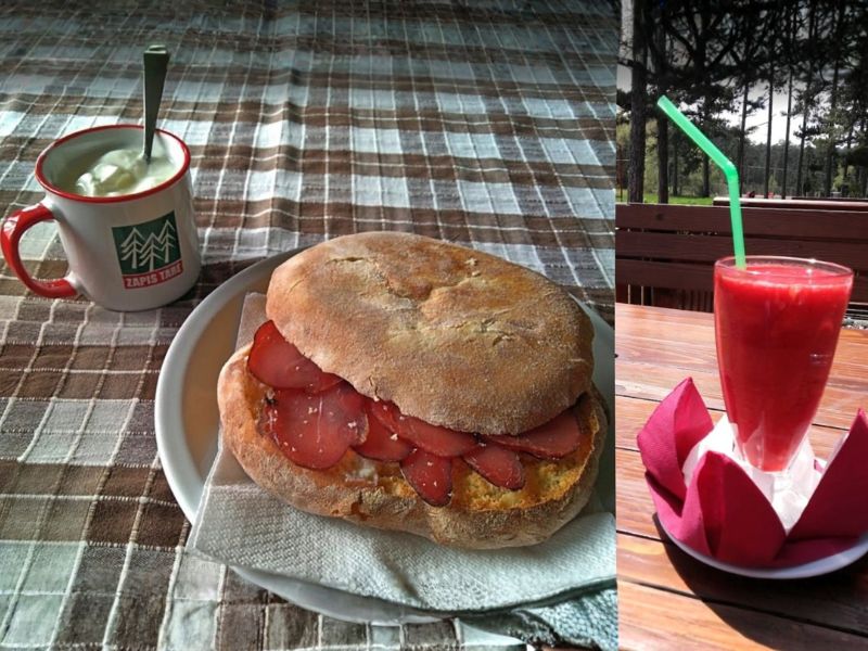 komplet lepinja sa kiseli mlekom i ceđenim sokom